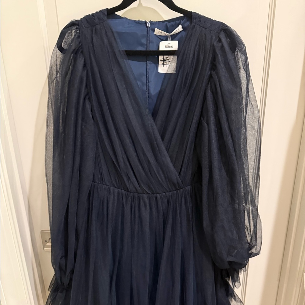 Trina Turk Navy Long Sleeve Mini Dress NWT
